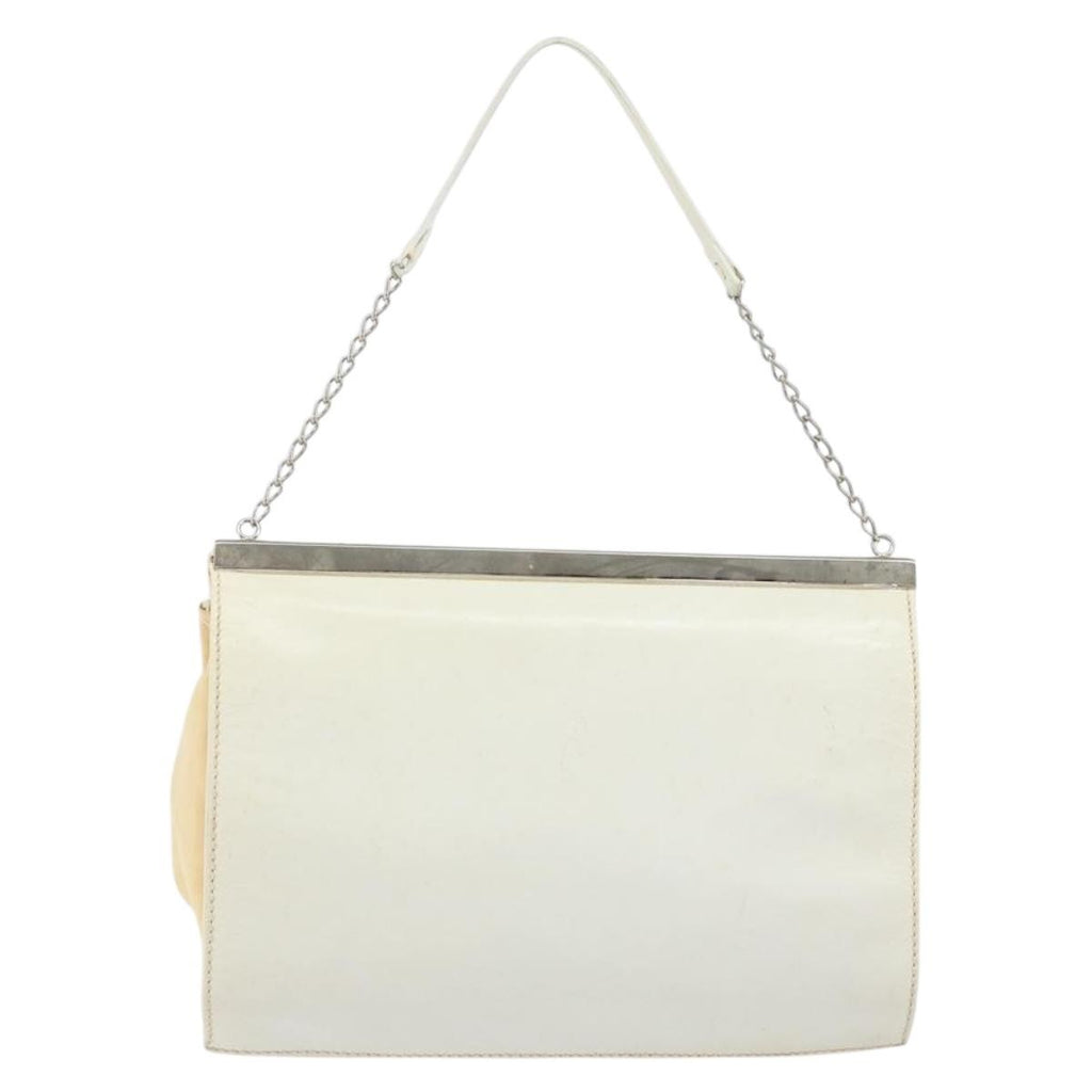 Prada Vintage Shoulder Bag Leather White Leather Shoulder Bag Bag (Pre-Owned)