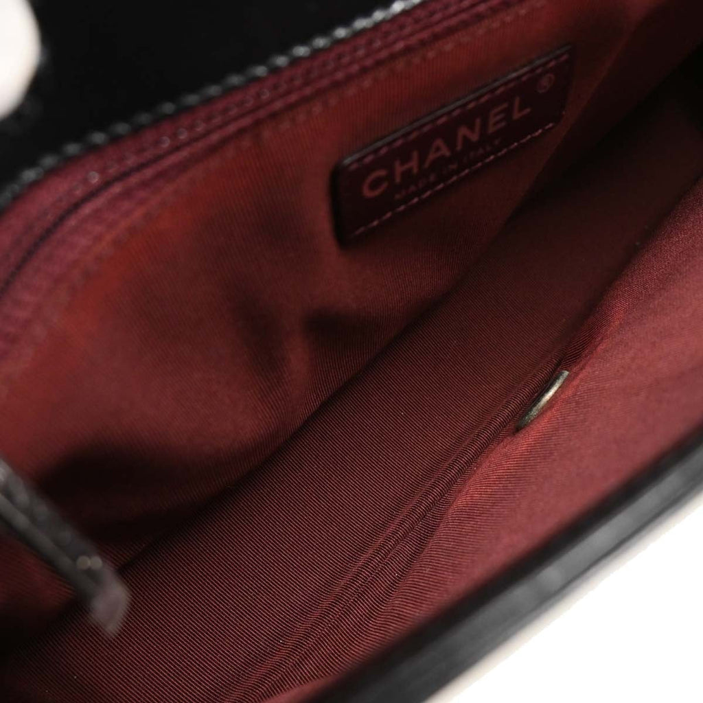 Chanel Coco Boy Flap Bag Quilted Aged Calfskin Black Leather Shoulder Bag Bag (Pre-Owned)
