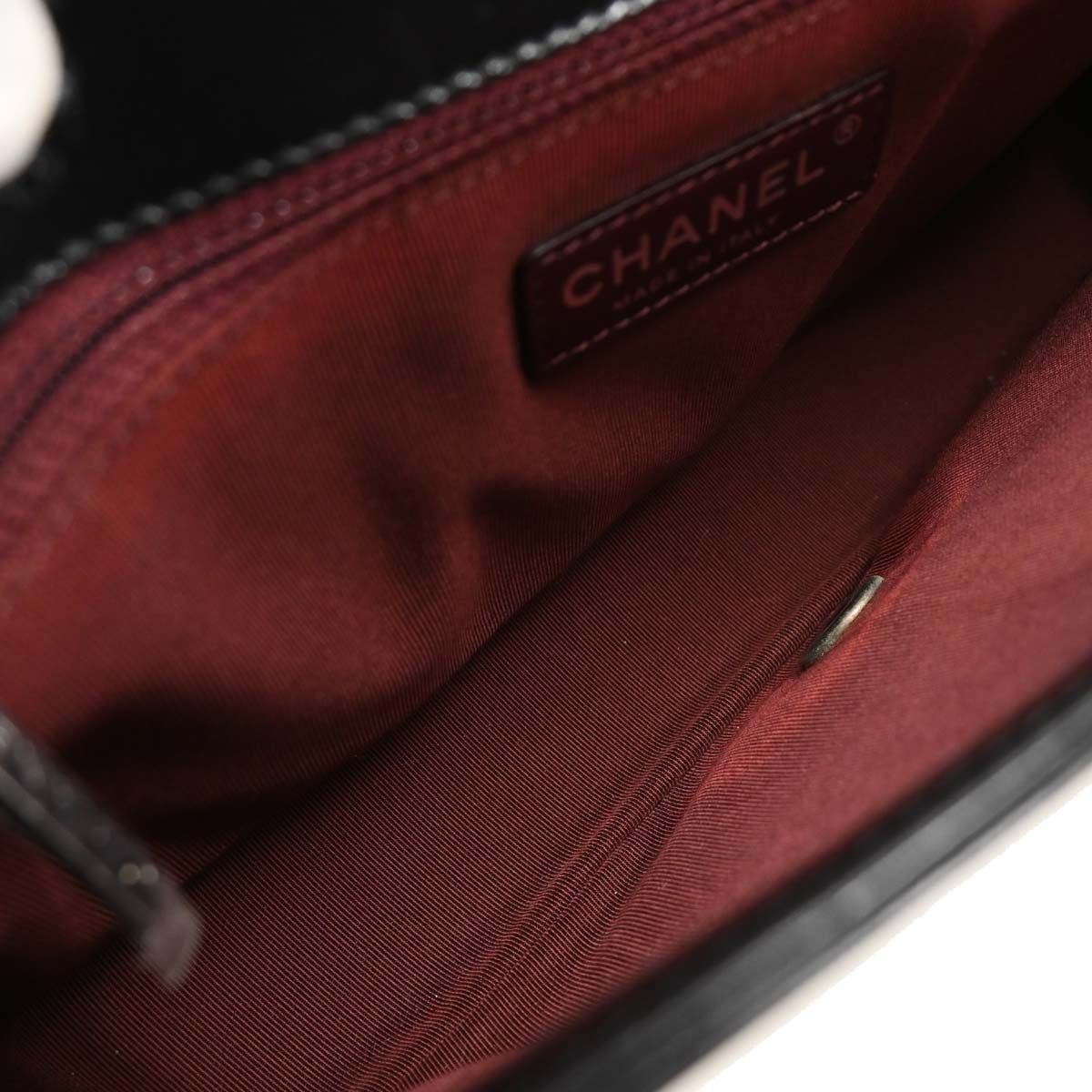 Chanel Coco Boy Flap Bag Quilted Aged Calfskin Black Leather Shoulder Bag Bag (Pre-Owned)