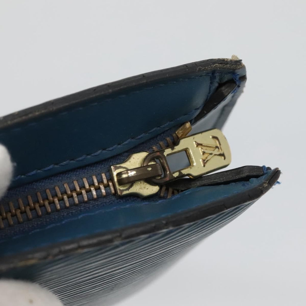 Louis Vuitton Saint Jacques Handbag Epi Leather Blue Leather Handbag (Pre-Owned)