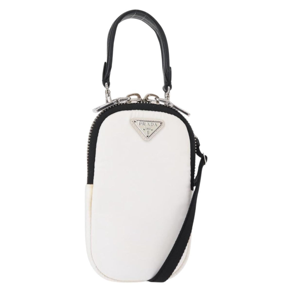 Prada Cargo Phone Holder Crossbody Bag Tessuto White Nylon Shoulder Bag Bag (Pre-Owned)