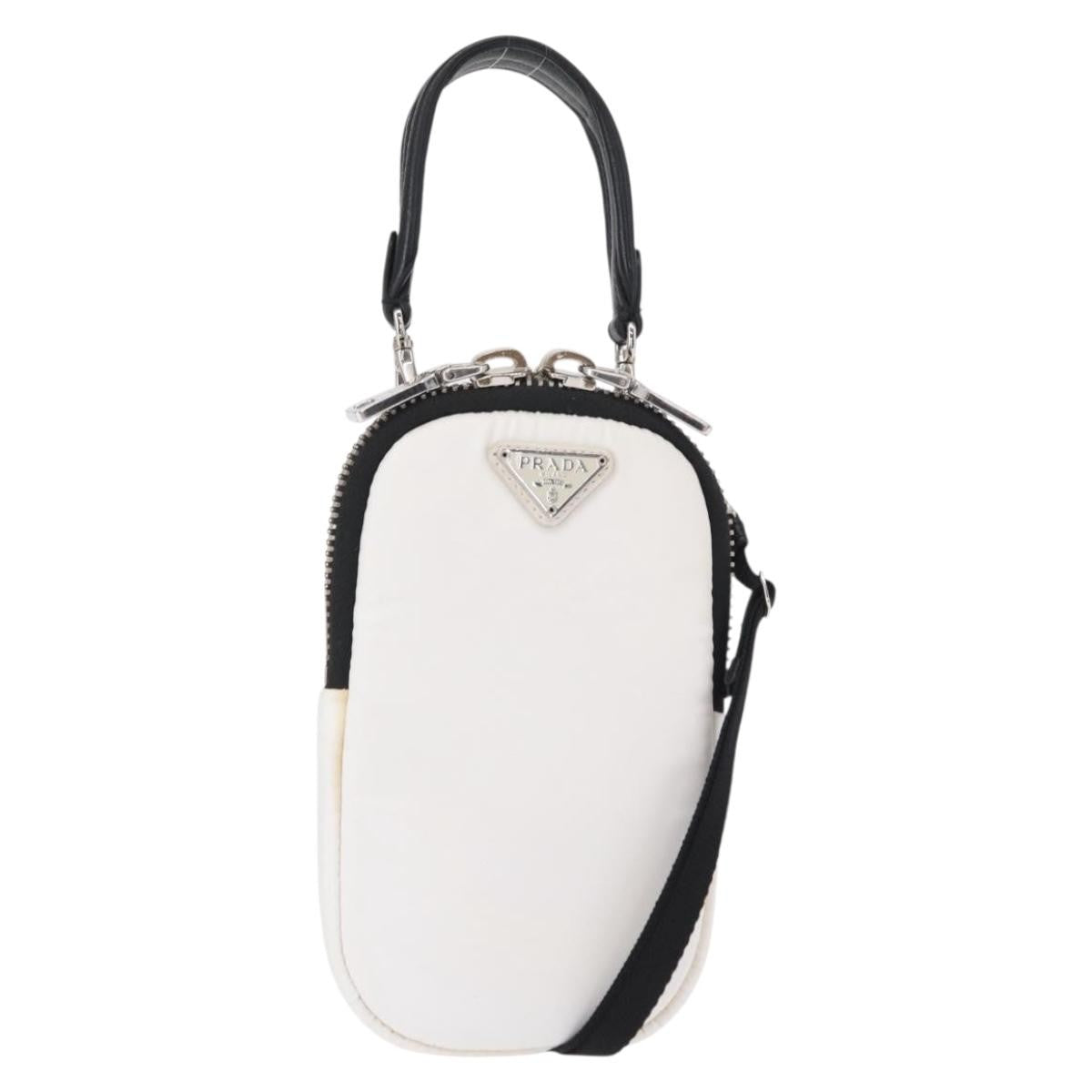 Prada Cargo Phone Holder Crossbody Bag Tessuto White Nylon Shoulder Bag Bag (Pre-Owned)