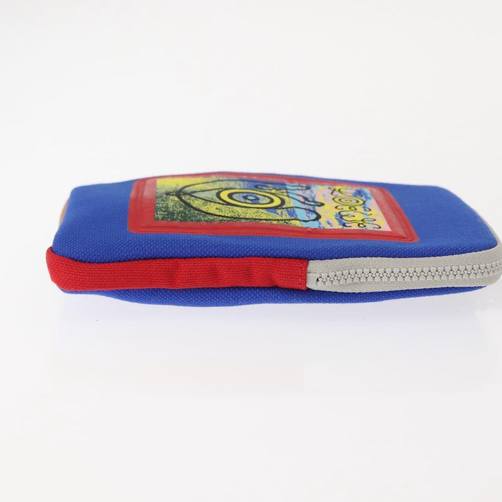 Loewe Eye/Loewe/Nature Zip Neck Pouch Canvas With Applique Blue Canvas Clutche & Pouche Bag (Pre-Owned)