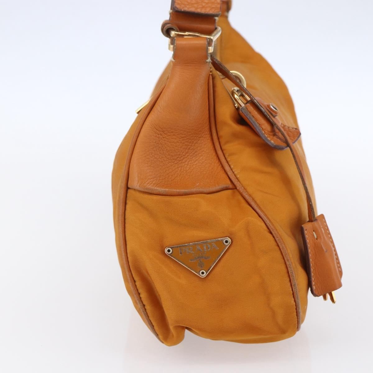 Prada Vintage Shoulder Bag Tessuto Orange Nylon Shoulder Bag Bag (Pre-Owned)