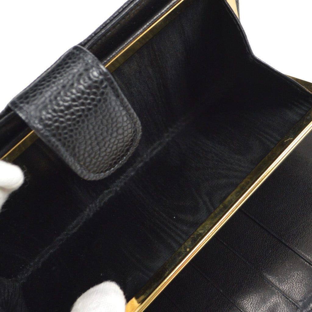 Chanel Timeless Cc French Wallet Caviar Black Leather Wallets Accessory (Pre-Owned)