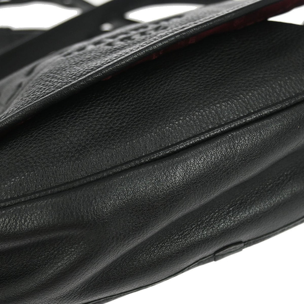 Loewe Heritage Messenger Leather Black Leather Shoulder Bag Bag (Pre-Owned)