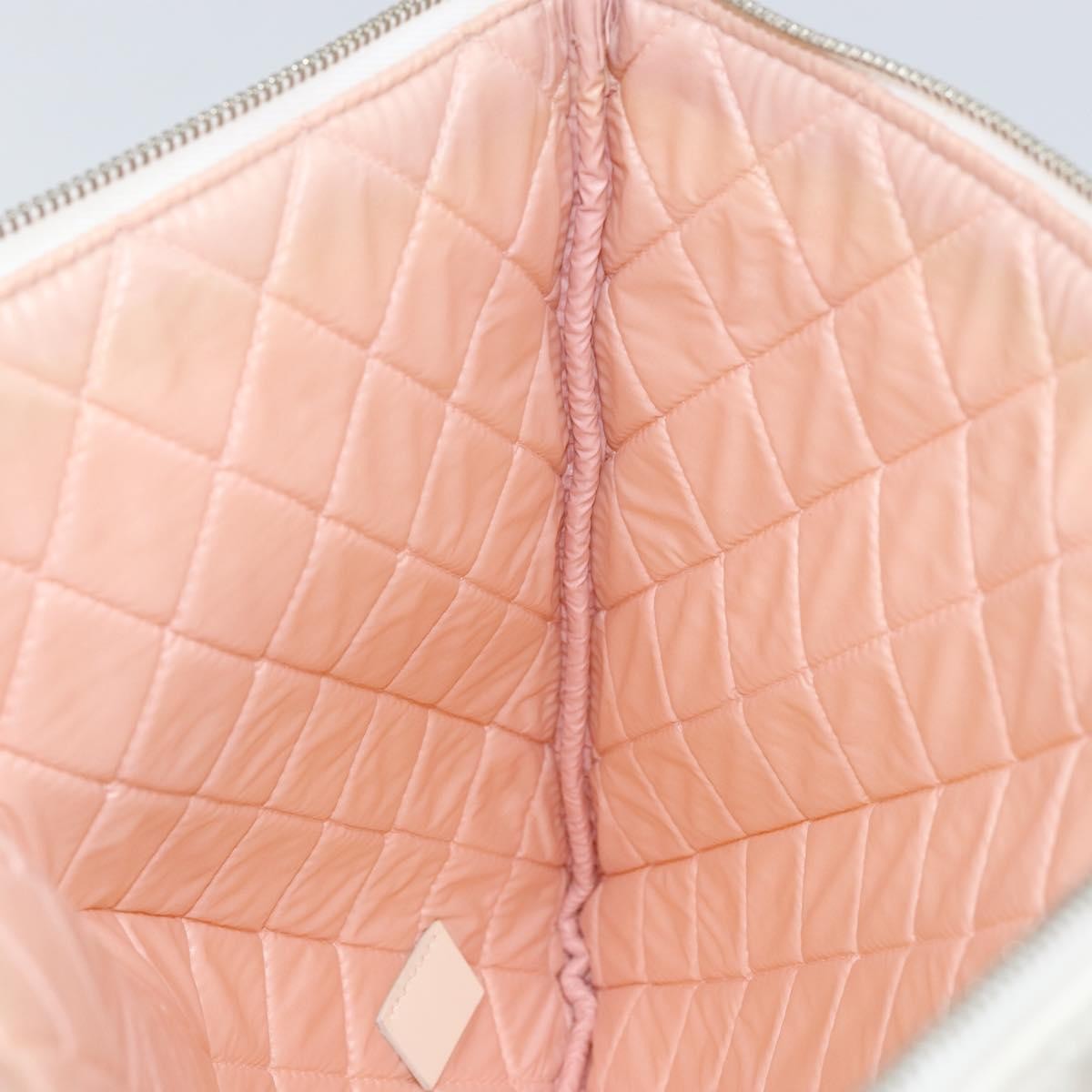 Chanel Coco Cuba Pouch Printed Quilted Canvas White Canvas Clutche & Pouche Bag (Pre-Owned)