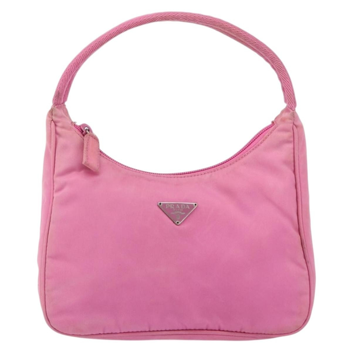 Prada Hobo Tessuto Pink Nylon Handbag (Pre-Owned)