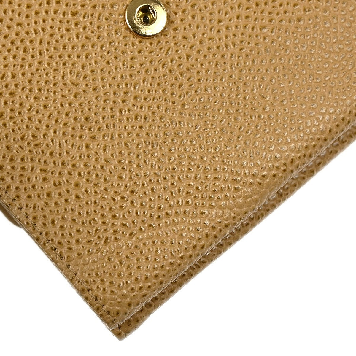Chanel Vintage Timeless Cc Bifold Wallet Caviar Beige Leather Wallets Accessory (Pre-Owned)