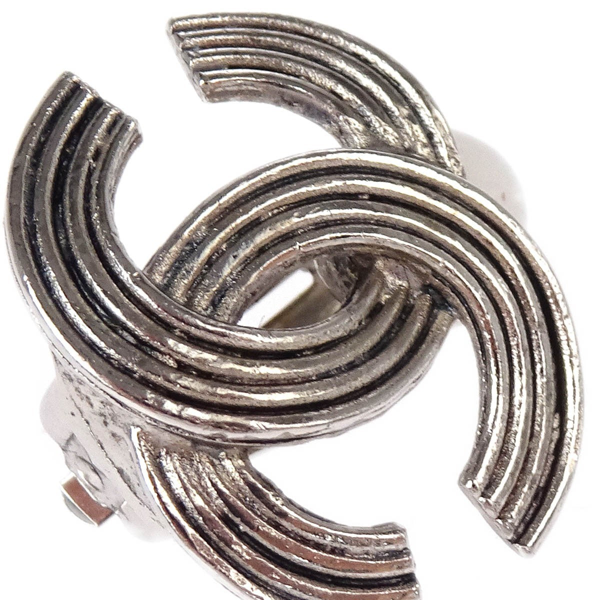 Chanel Cc Clip-On Earrings Metal Silver Silver_Plated Earrings Jewelry (Pre-Owned)