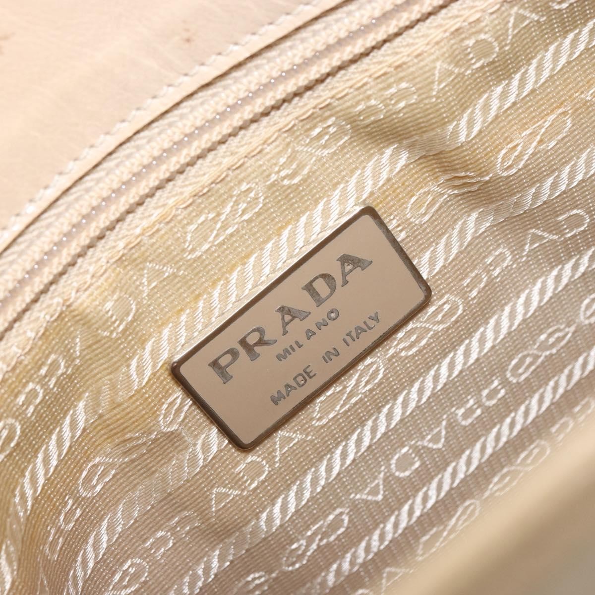 Prada Vintage Shoulder Bag Leather Beige Leather Shoulder Bag Bag (Pre-Owned)