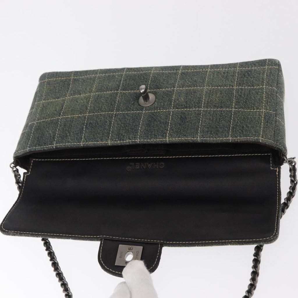 Chanel Chocolate Bar Flap Bag Quilted Denim Blue Denim_Jeans Shoulder Bag Bag (Pre-Owned)