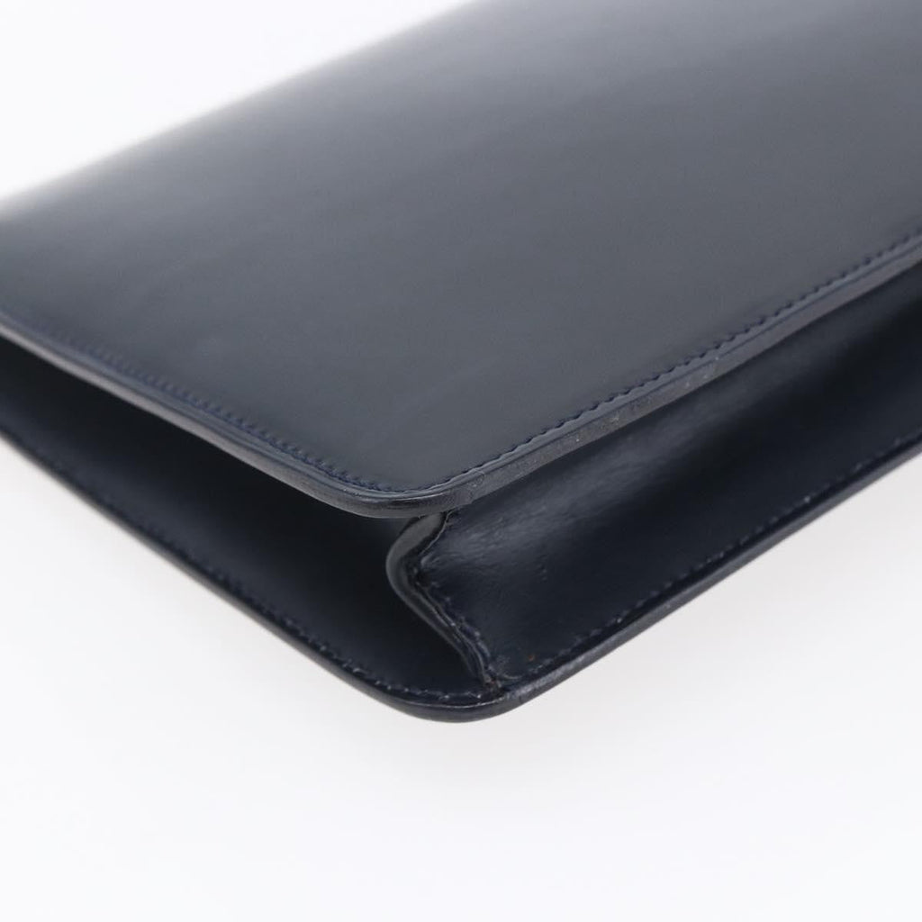 Celine Clutch Bag Leather Navy Leather Clutche & Pouche Bag (Pre-Owned)