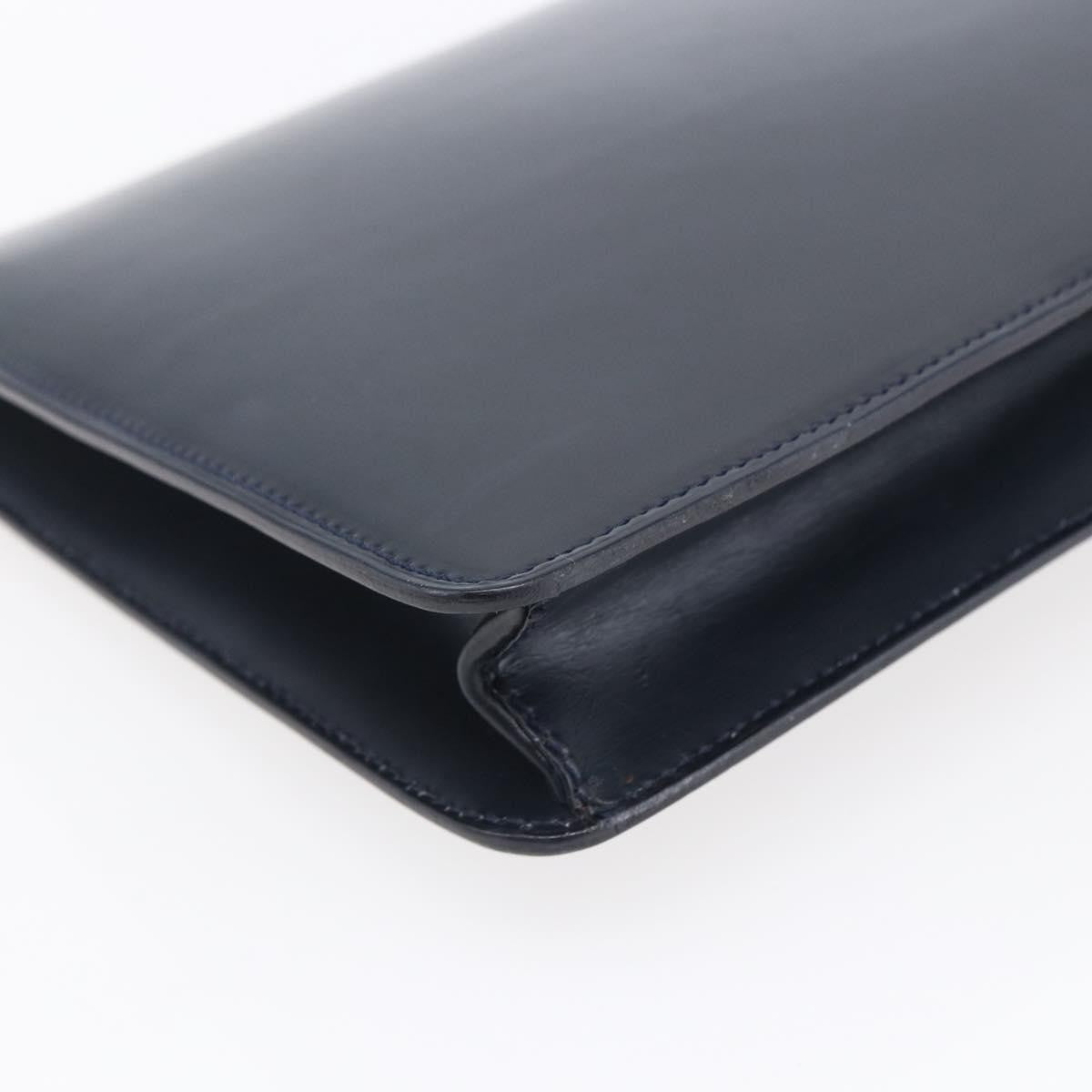 Celine Clutch Bag Leather Navy Leather Clutche & Pouche Bag (Pre-Owned)
