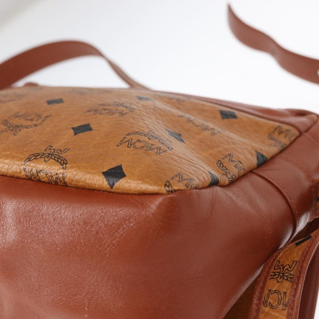 MCM Visetos Shoulder Bag Canvas And Leather Brown Canvas Shoulder Bag Bag (Pre-Owned)