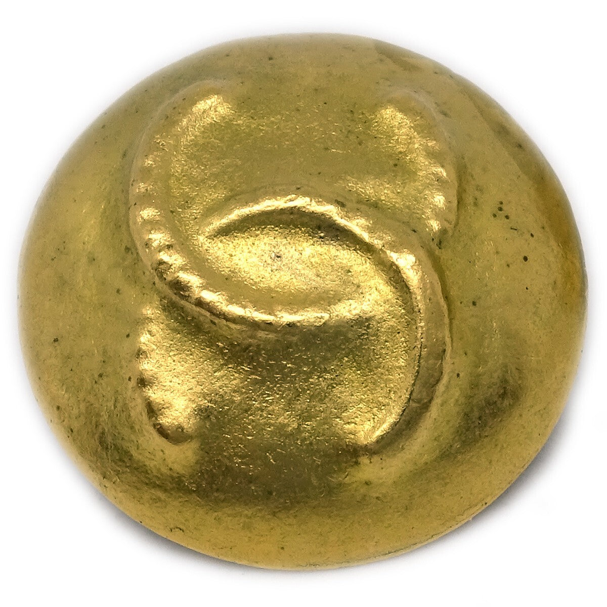 Chanel Vintage Cc Round Button Clip-On Earrings Metal Gold Gold_Plated Earrings Jewelry (Pre-Owned)