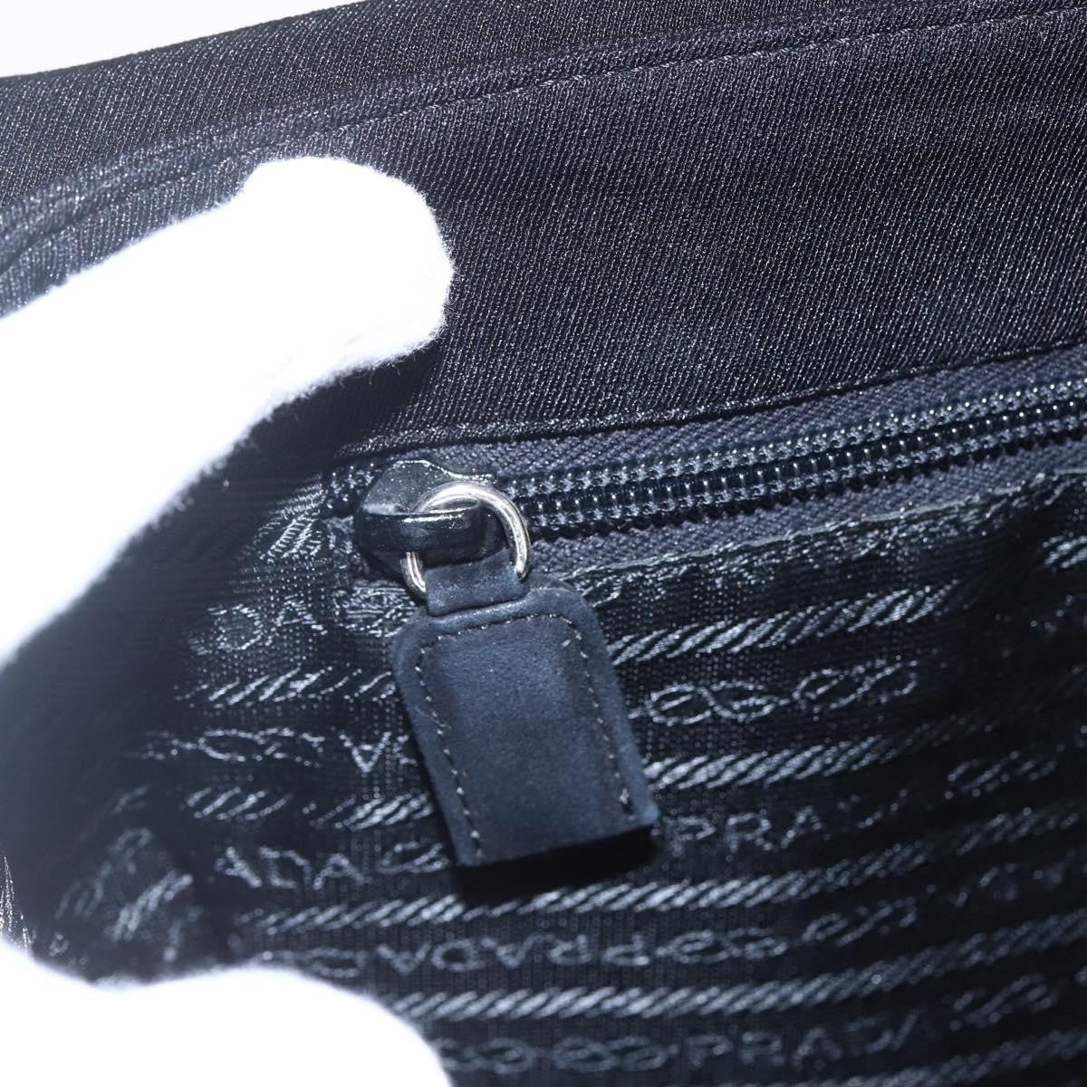 Prada Vintage Handbag Cotton Black Cotton Handbag (Pre-Owned)