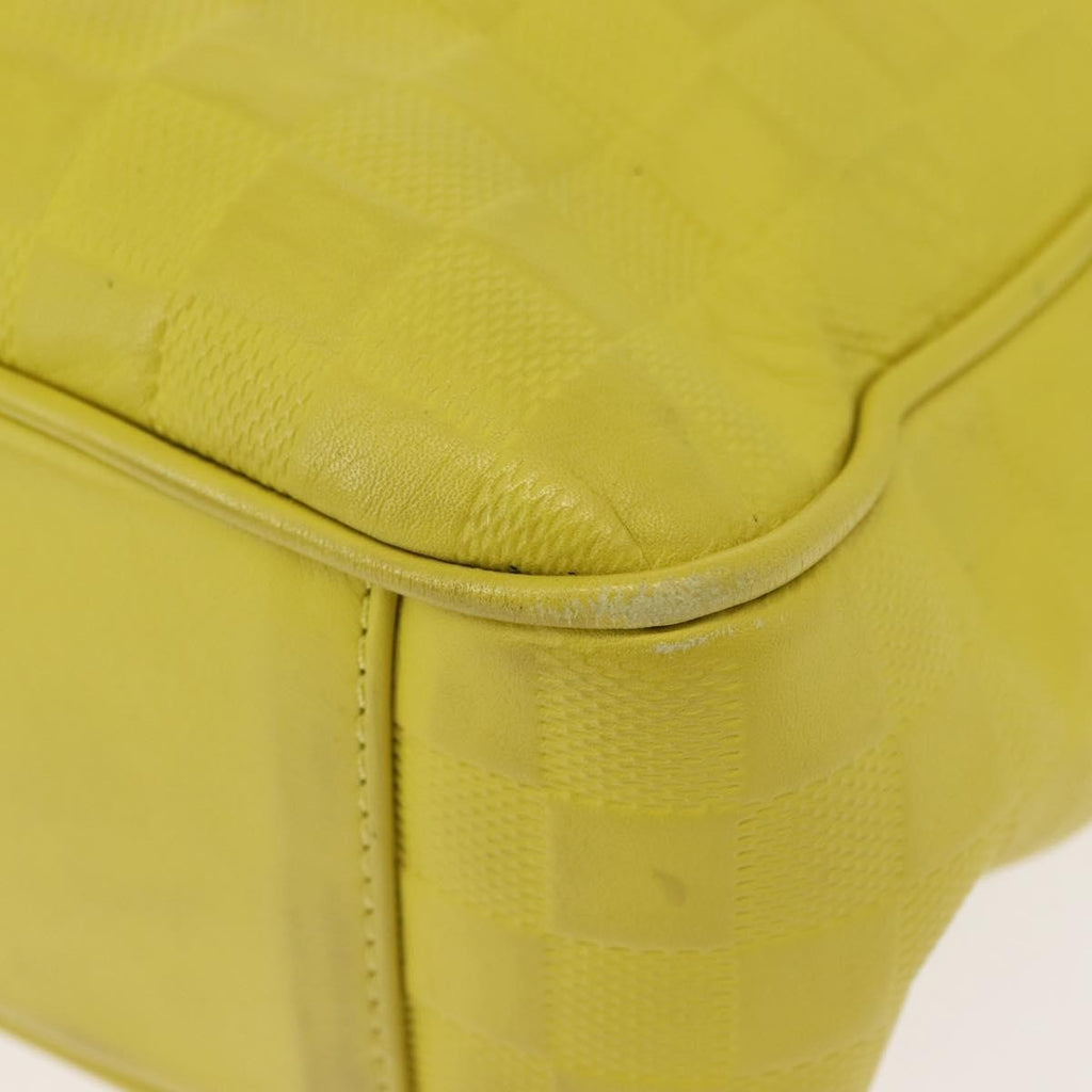 Louis Vuitton Tadao Handbag Damier Infini Leather Yellow Leather Handbag (Pre-Owned)