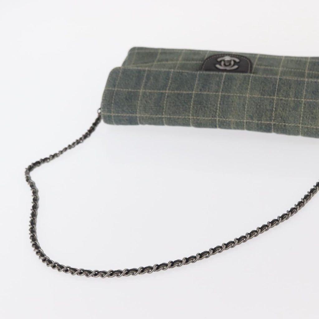 Chanel Chocolate Bar Flap Bag Quilted Denim Blue Denim_Jeans Shoulder Bag Bag (Pre-Owned)