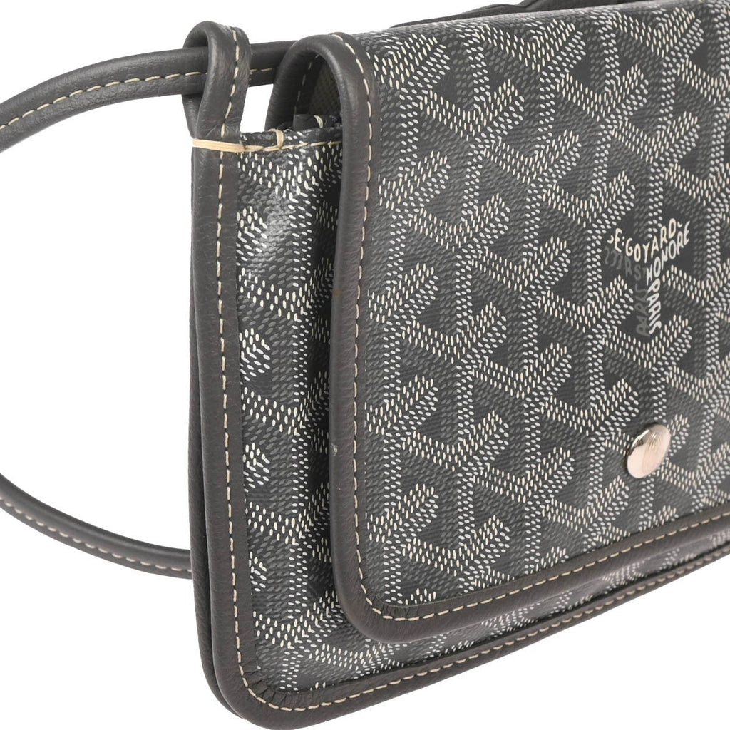 Goyard Plumet Clutch Wallet Coated Canvas Gray Canvas Shoulder Bag Bag (Pre-Owned)