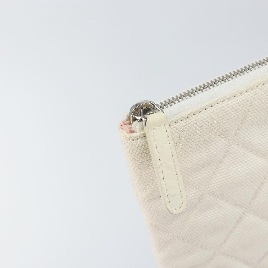 Chanel Coco Cuba Pouch Printed Quilted Canvas White Canvas Clutche & Pouche Bag (Pre-Owned)