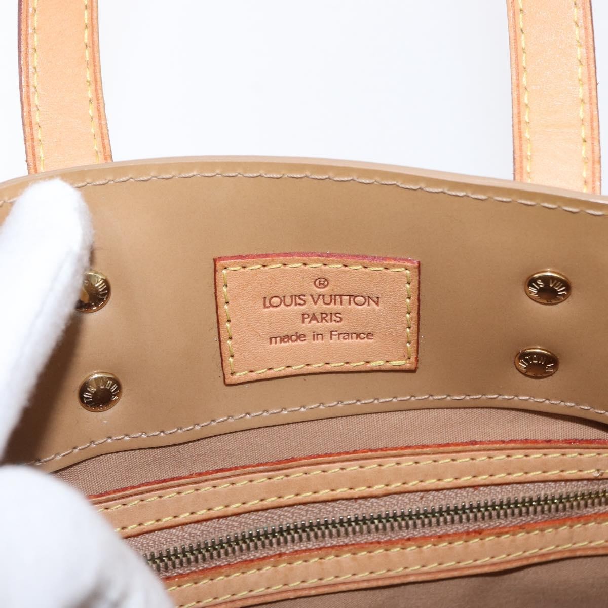 Louis Vuitton Reade Handbag Monogram Vernis Beige Patent_Leather Handbag (Pre-Owned)