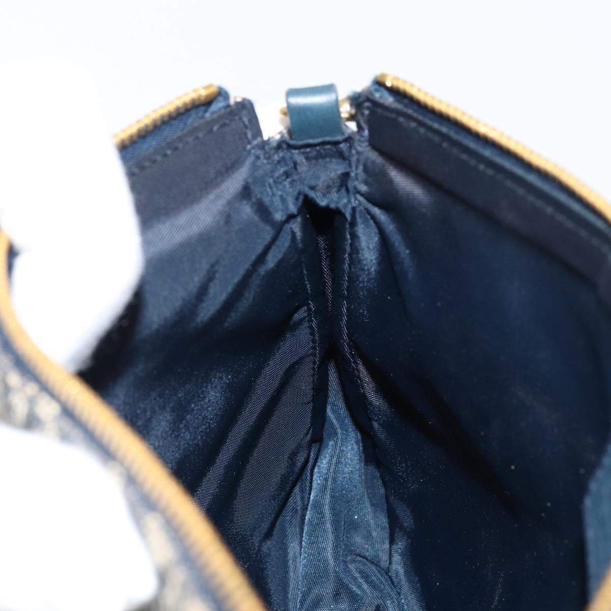 Christian Dior Vintage Saddle Bag Diorissimo Canvas Navy Canvas Clutche & Pouche Bag (Pre-Owned)
