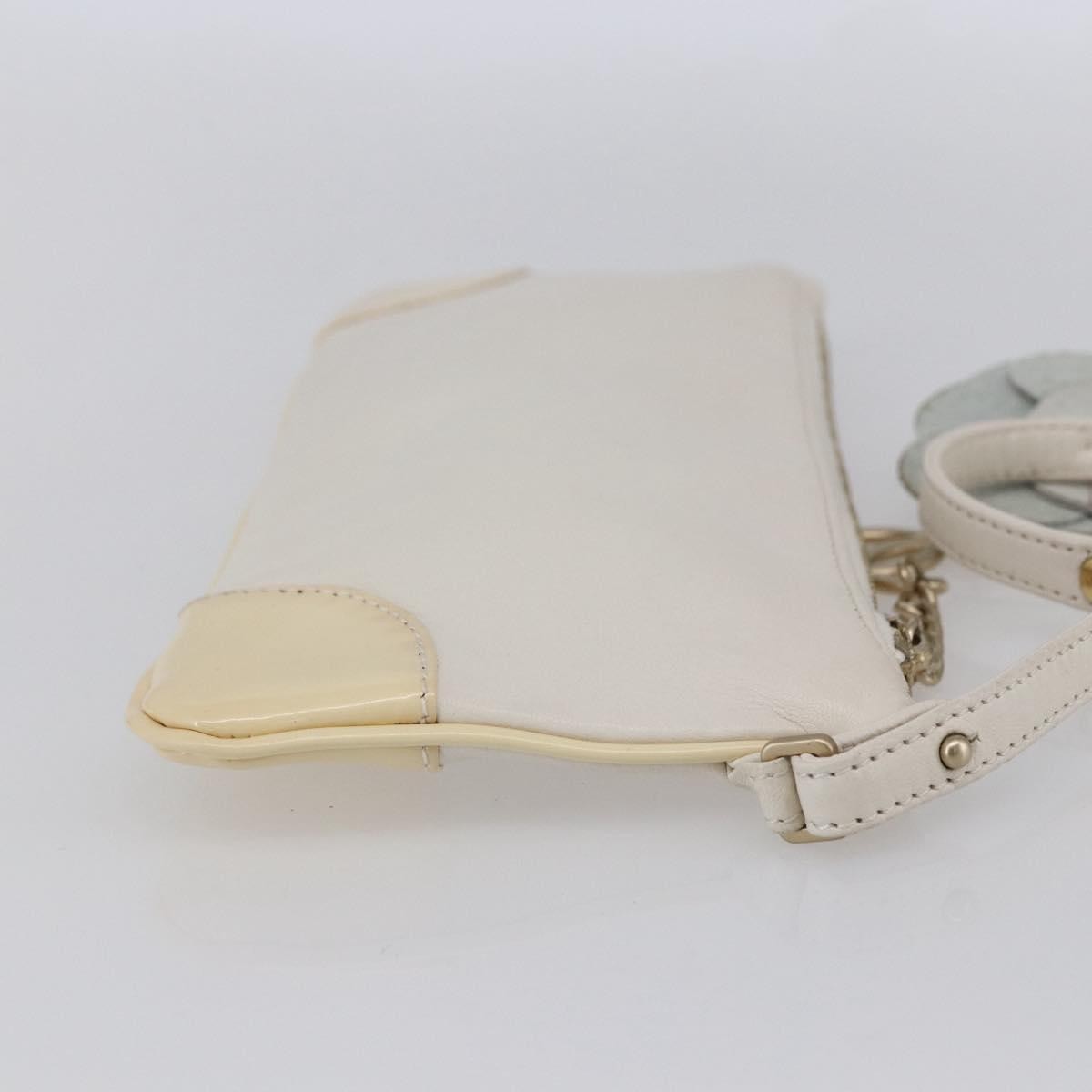Chanel Camellia Clutch Bag Leather Ecru Leather Clutche & Pouche Bag (Pre-Owned)