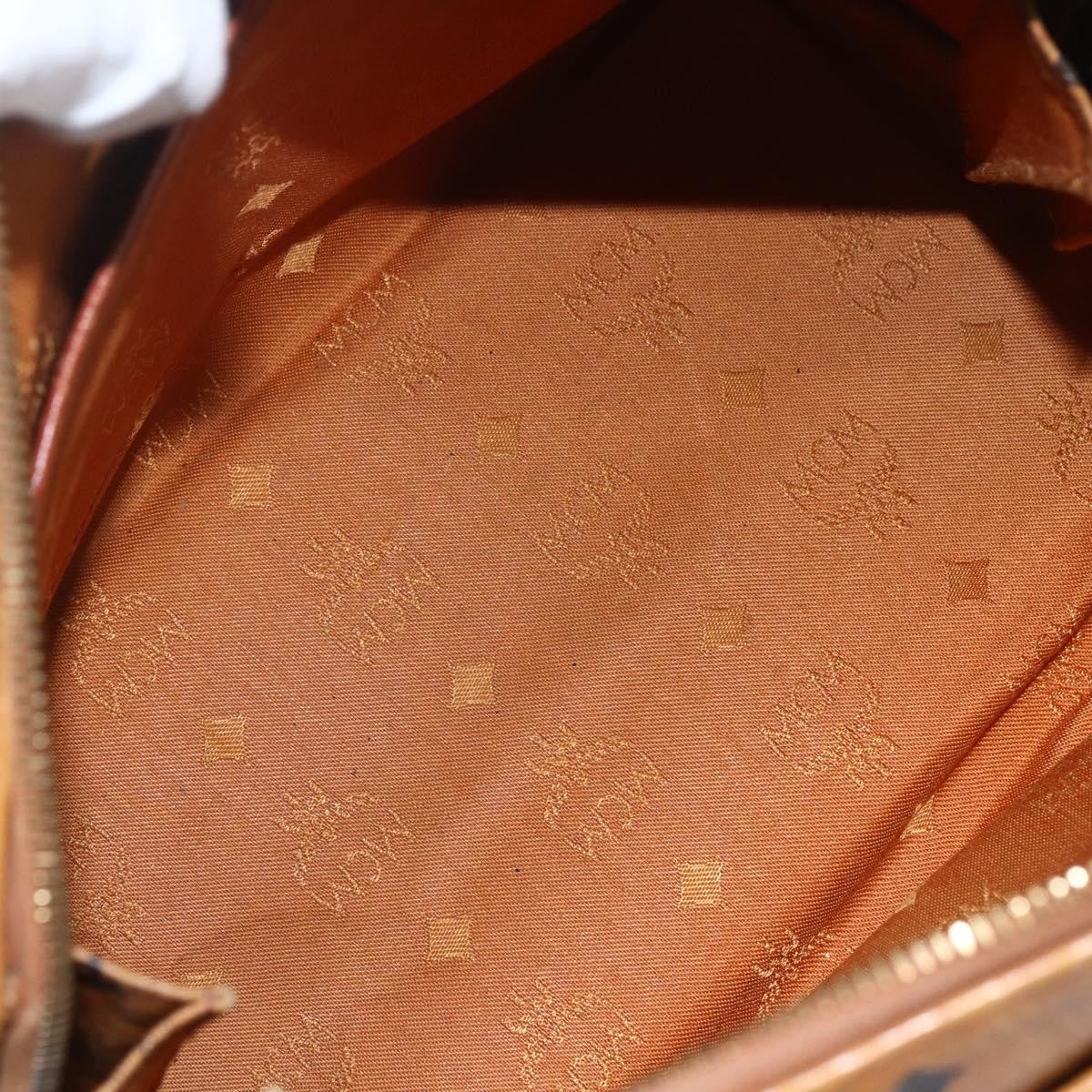 MCM Visetos Logogramme Handbag Canvas And Leather Brown Pvc Handbag (Pre-Owned)