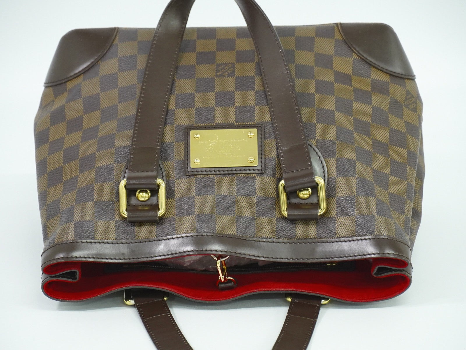 Louis Vuitton Hampstead Handbag Damier Brown Canvas Handbag (Pre-Owned)