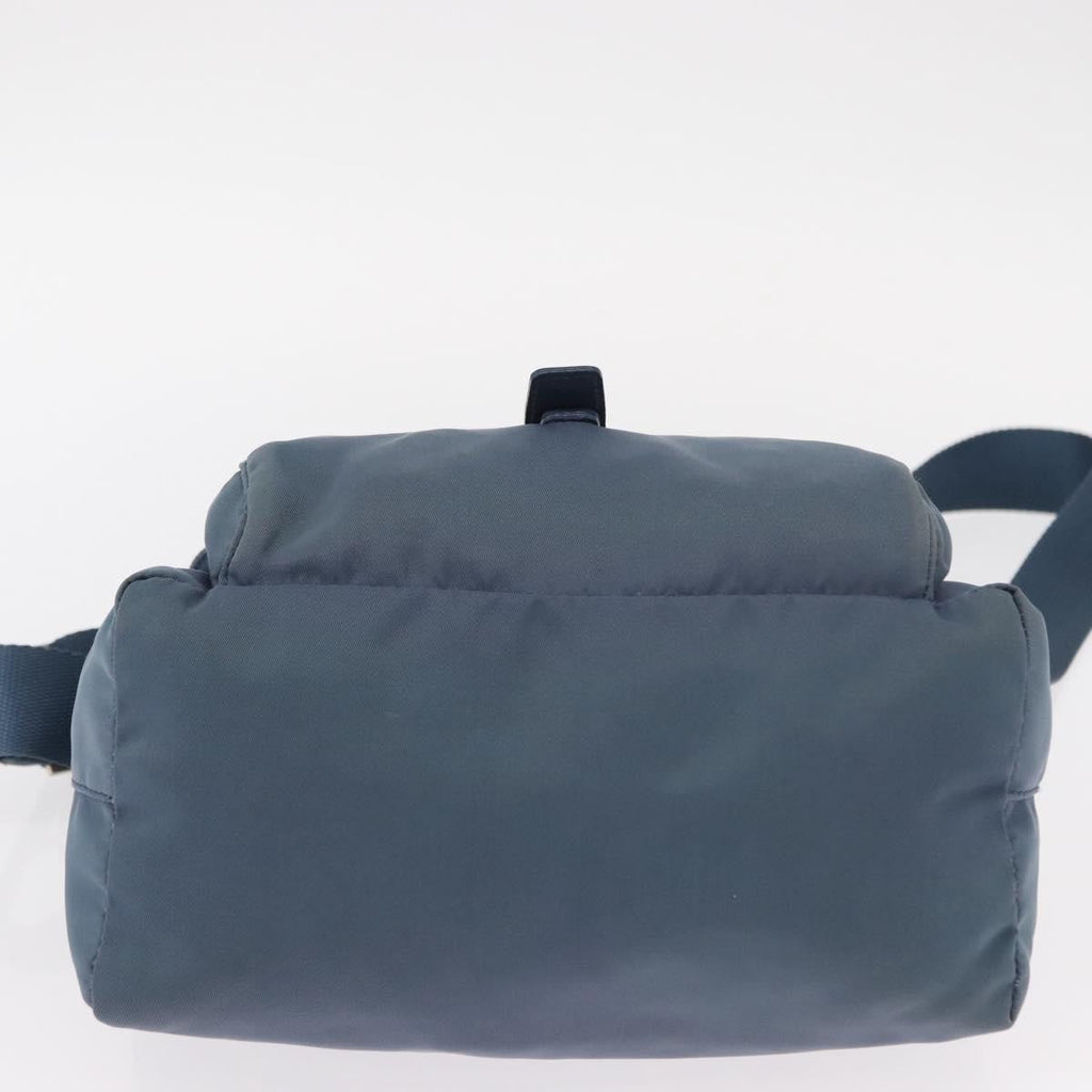 Prada Buckle Messenger Bag Tessuto Blue Nylon Shoulder Bag Bag (Pre-Owned)