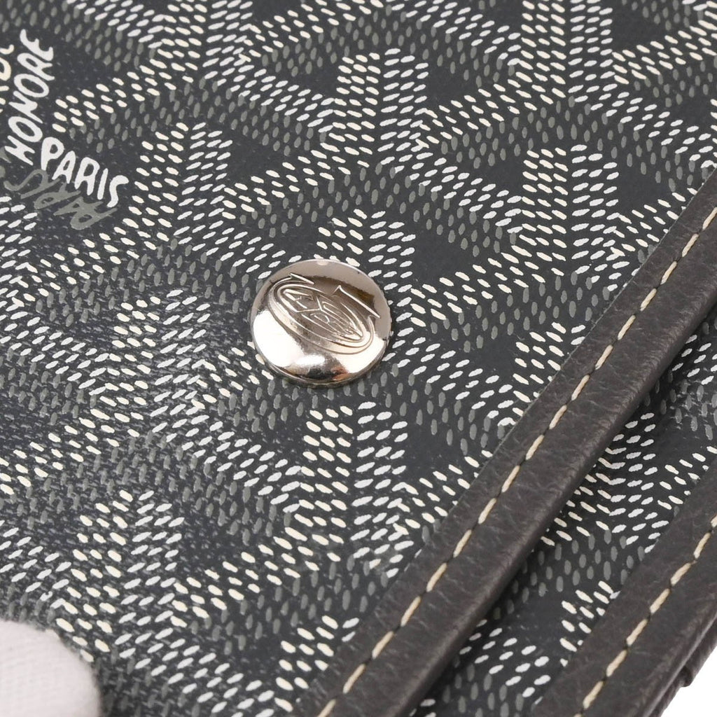 Goyard Plumet Clutch Wallet Coated Canvas Gray Canvas Shoulder Bag Bag (Pre-Owned)