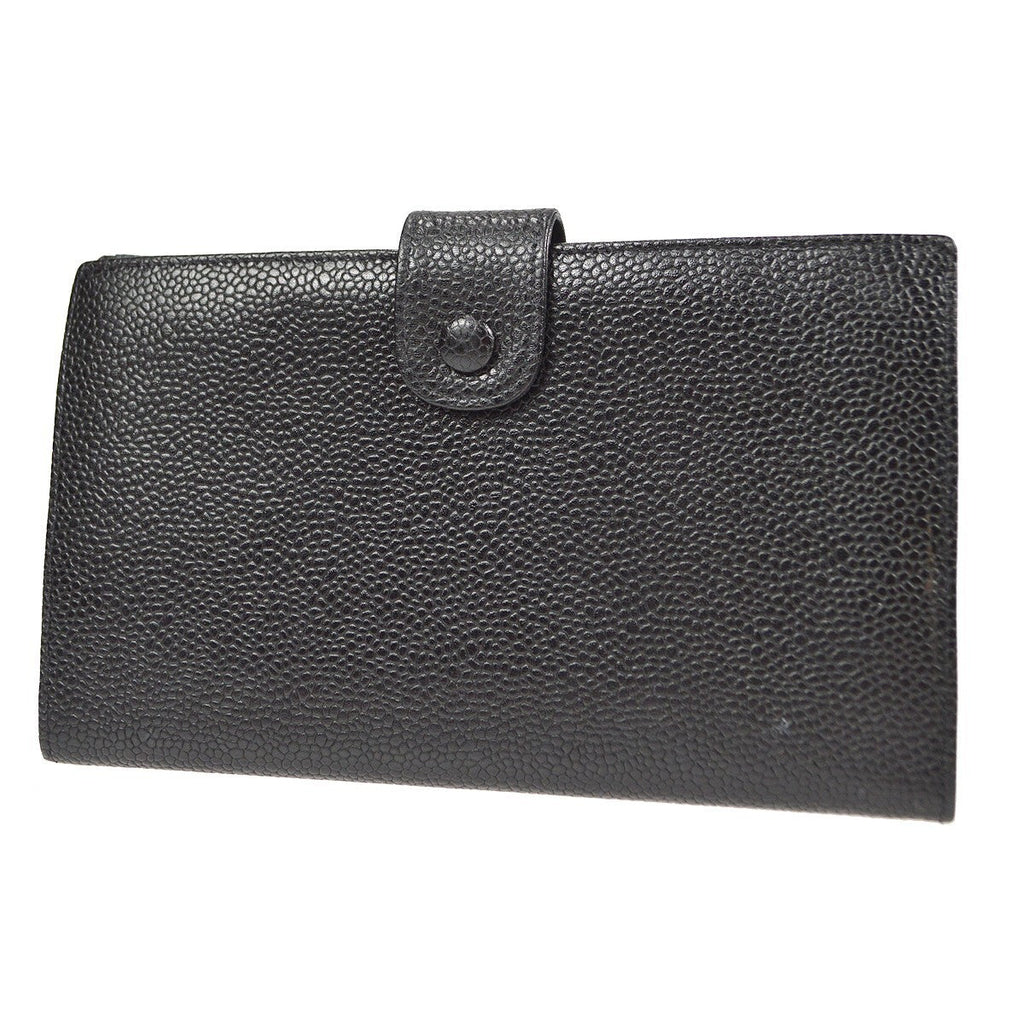 Chanel Timeless Cc French Wallet Caviar Black Leather Wallets Accessory (Pre-Owned)