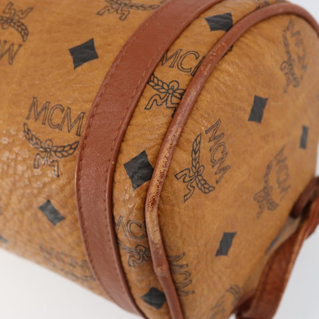 MCM Visetos Shoulder Bag Canvas And Leather Brown Canvas Shoulder Bag Bag (Pre-Owned)