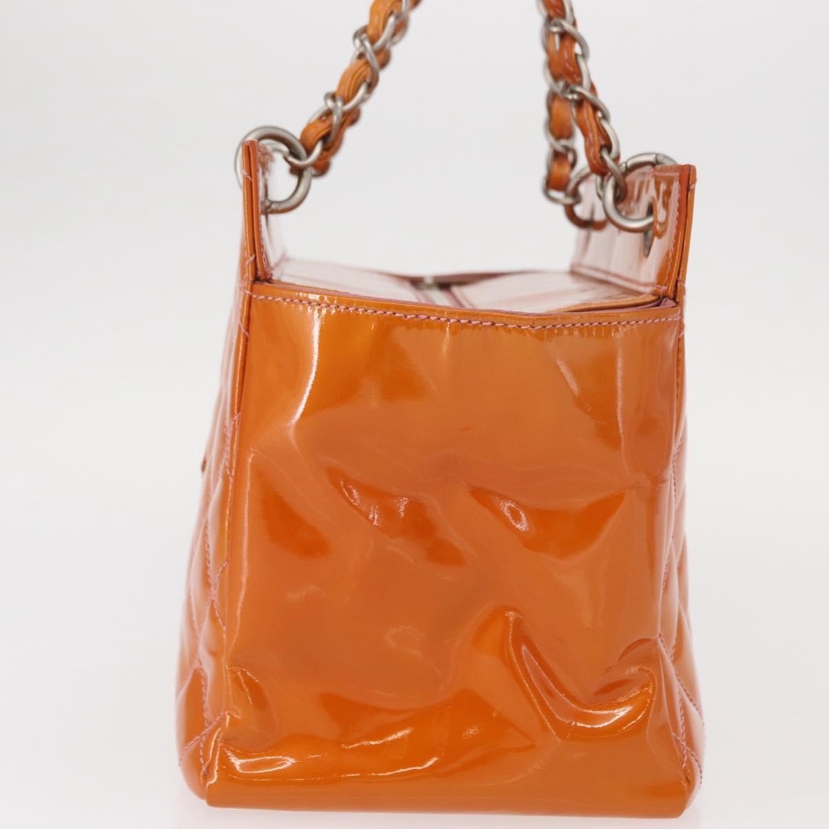 Chanel Vintage Petite Timeless Tote Quilted Patent Orange Patent_Leather Tote Bag Bag (Pre-Owned)
