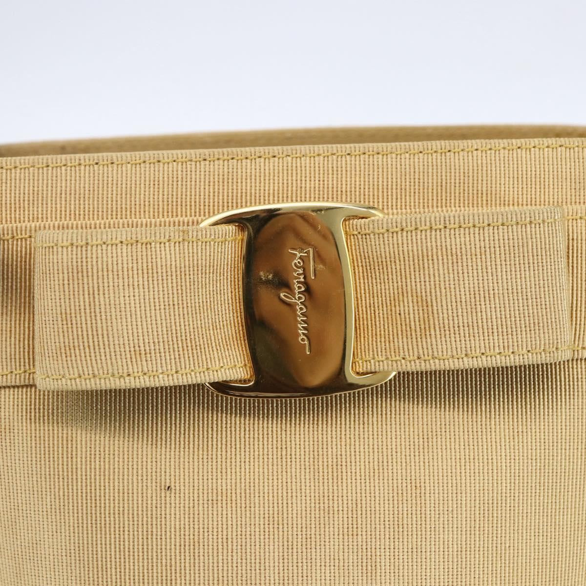 Salvatore Ferragamo Vala Handbag Canvas Yellow Canvas Handbag (Pre-Owned)