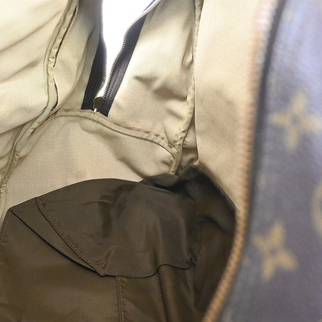 Louis Vuitton Evasion Travel Bag Monogram Canvas Brown Leather Bag (Pre-Owned)