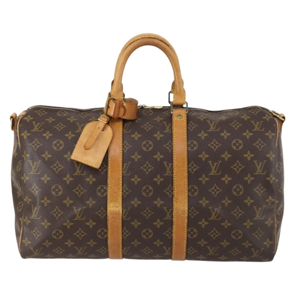Louis Vuitton Keepall Bandouliere Bag Monogram Canvas Brown Canvas Travel Bag Bag (Pre-Owned)
