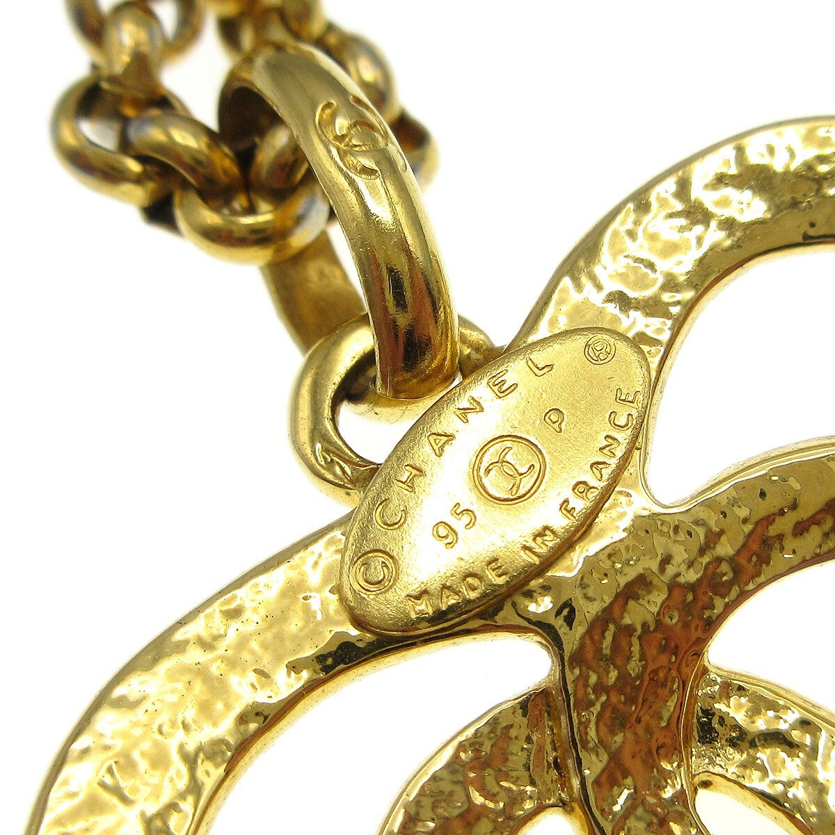 Chanel Cc Heart Pendant Metal Gold Gold_Plated Necklace Jewelry (Pre-Owned)