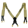 Chanel Logo Suspenders Canvas Beige Canvas Belts Accessory (Pre-Owned)