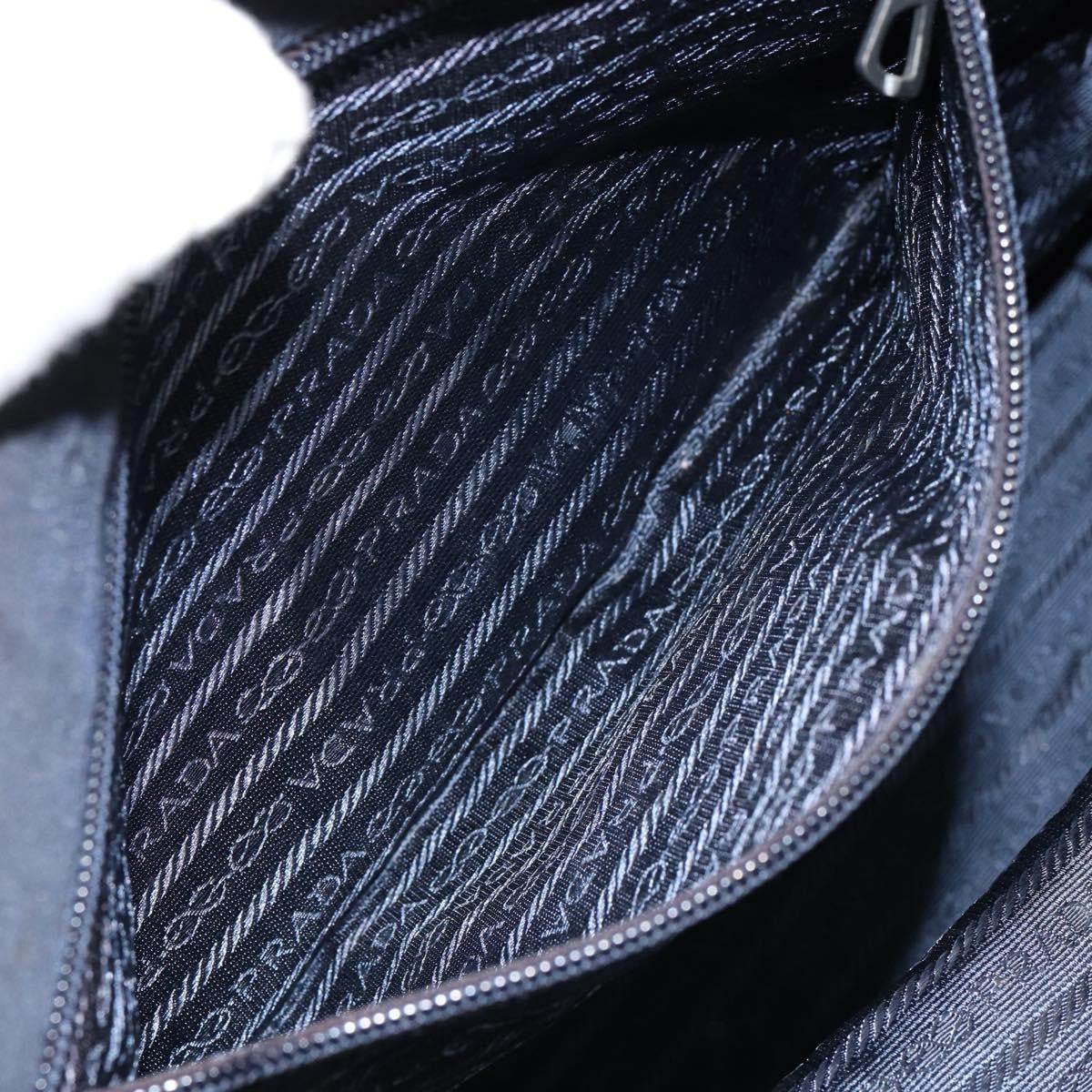 Prada Metal Handles Tote Tessuto Black Nylon Tote Bag Bag (Pre-Owned)