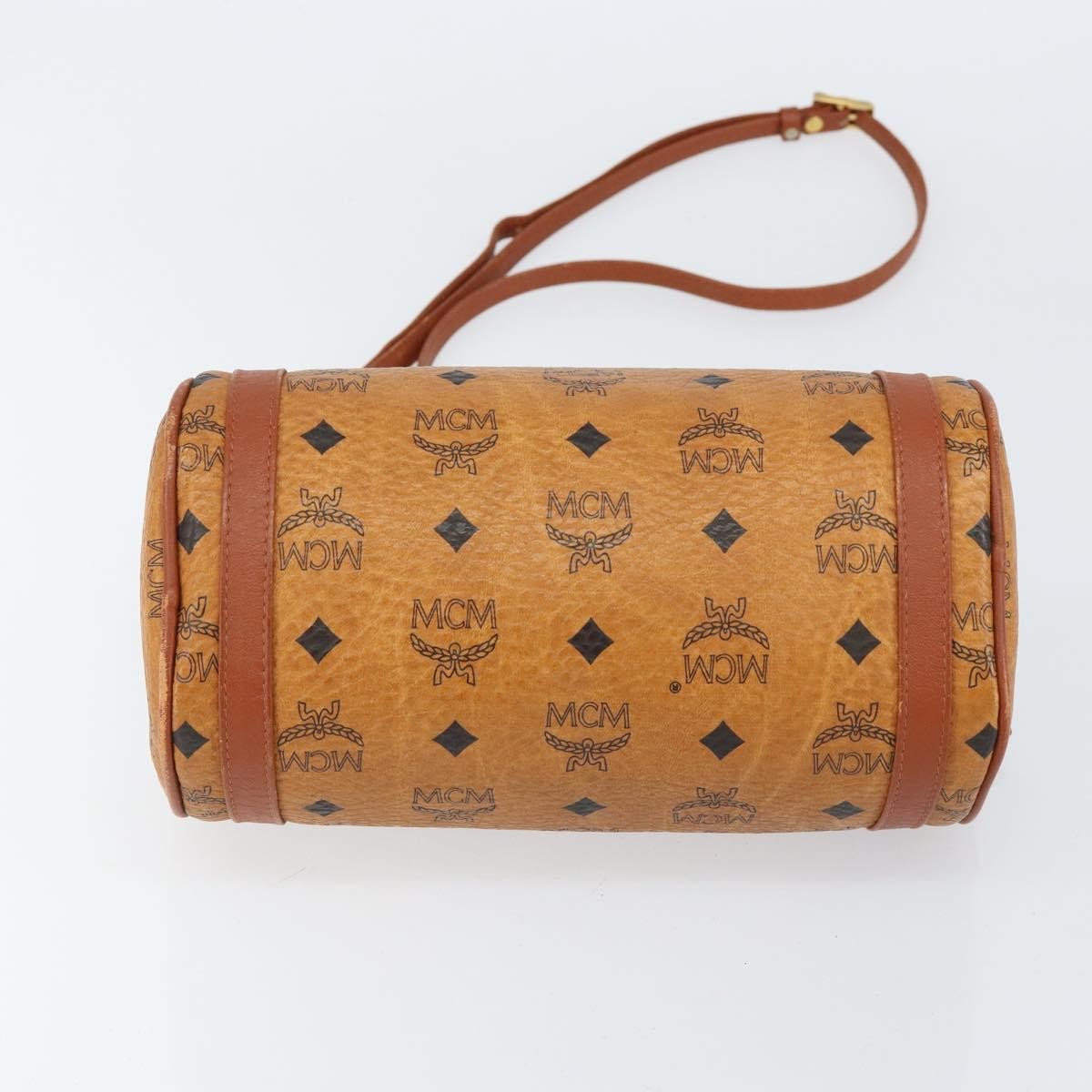 MCM Visetos Shoulder Bag Canvas And Leather Brown Canvas Shoulder Bag Bag (Pre-Owned)
