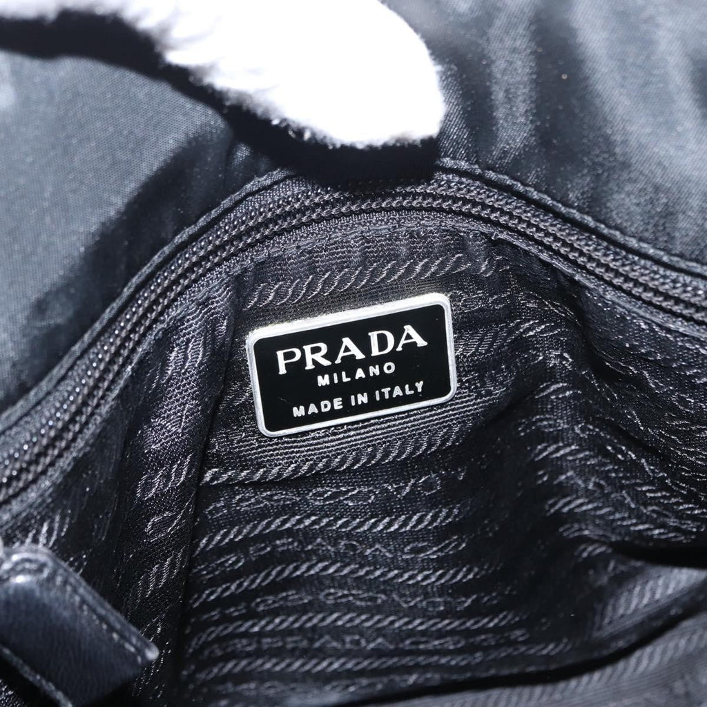 Prada Vintage Chain Shoulder Bag Tessuto Black Nylon Shoulder Bag Bag (Pre-Owned)