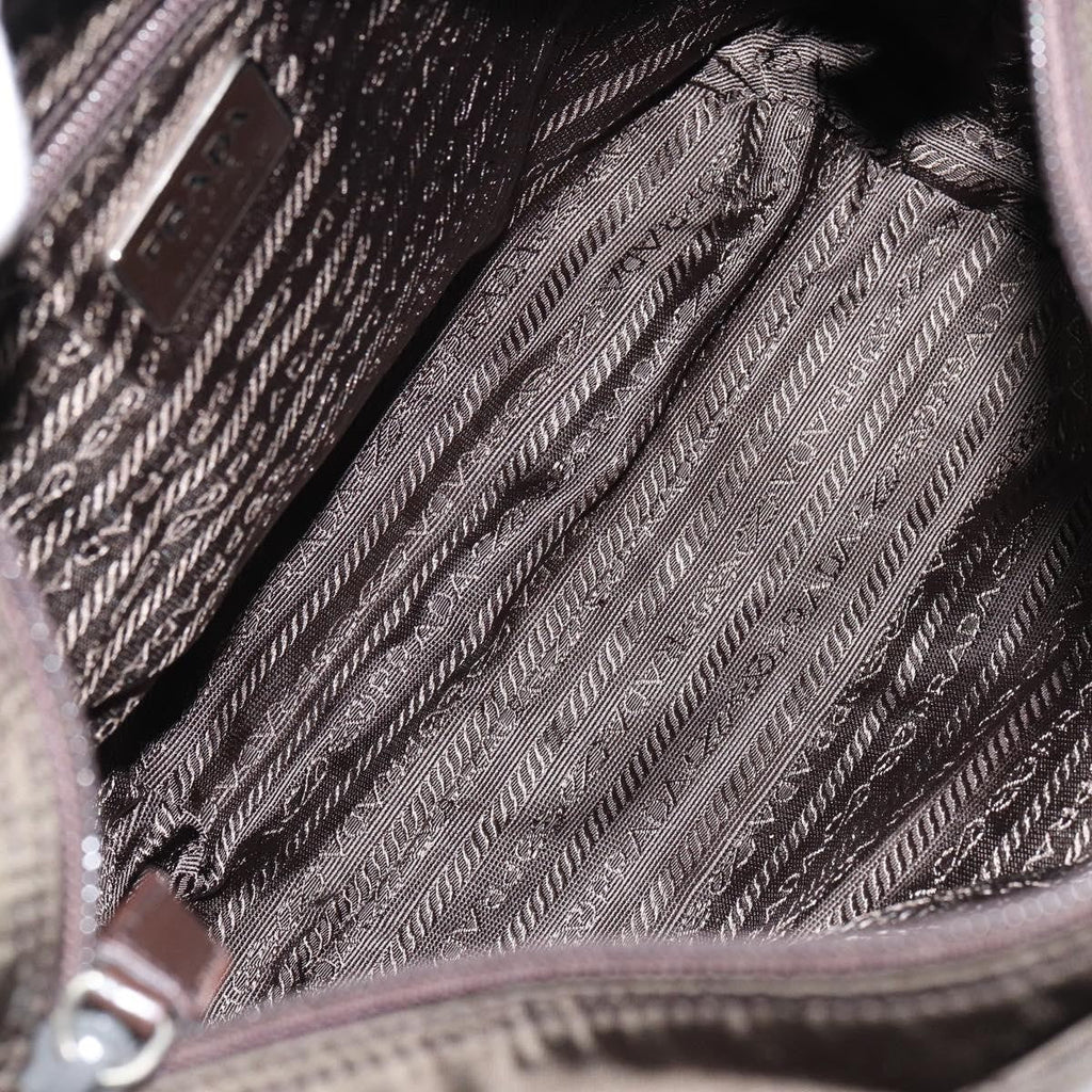 Prada Vintage Zip Tote Tessuto Khaki Nylon Tote Bag Bag (Pre-Owned)