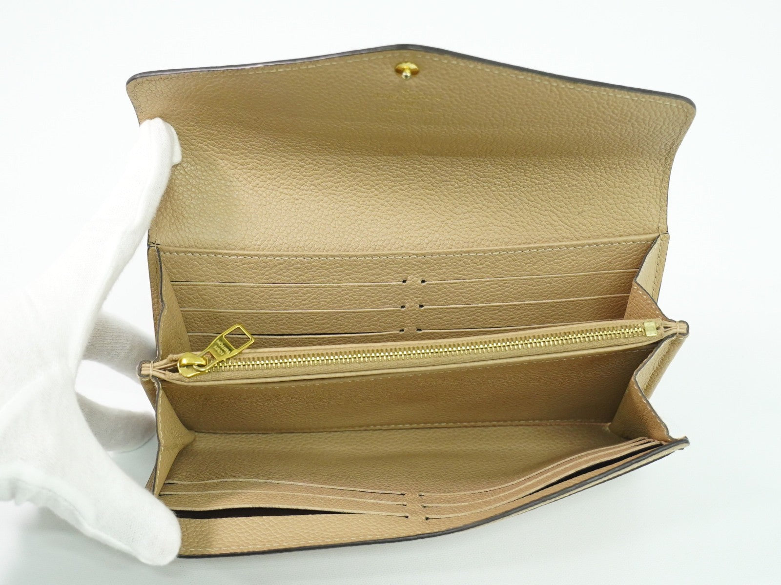 Louis Vuitton Sarah Wallet Nm Monogram Empreinte Leather Beige Leather Wallets Accessory (Pre-Owned)