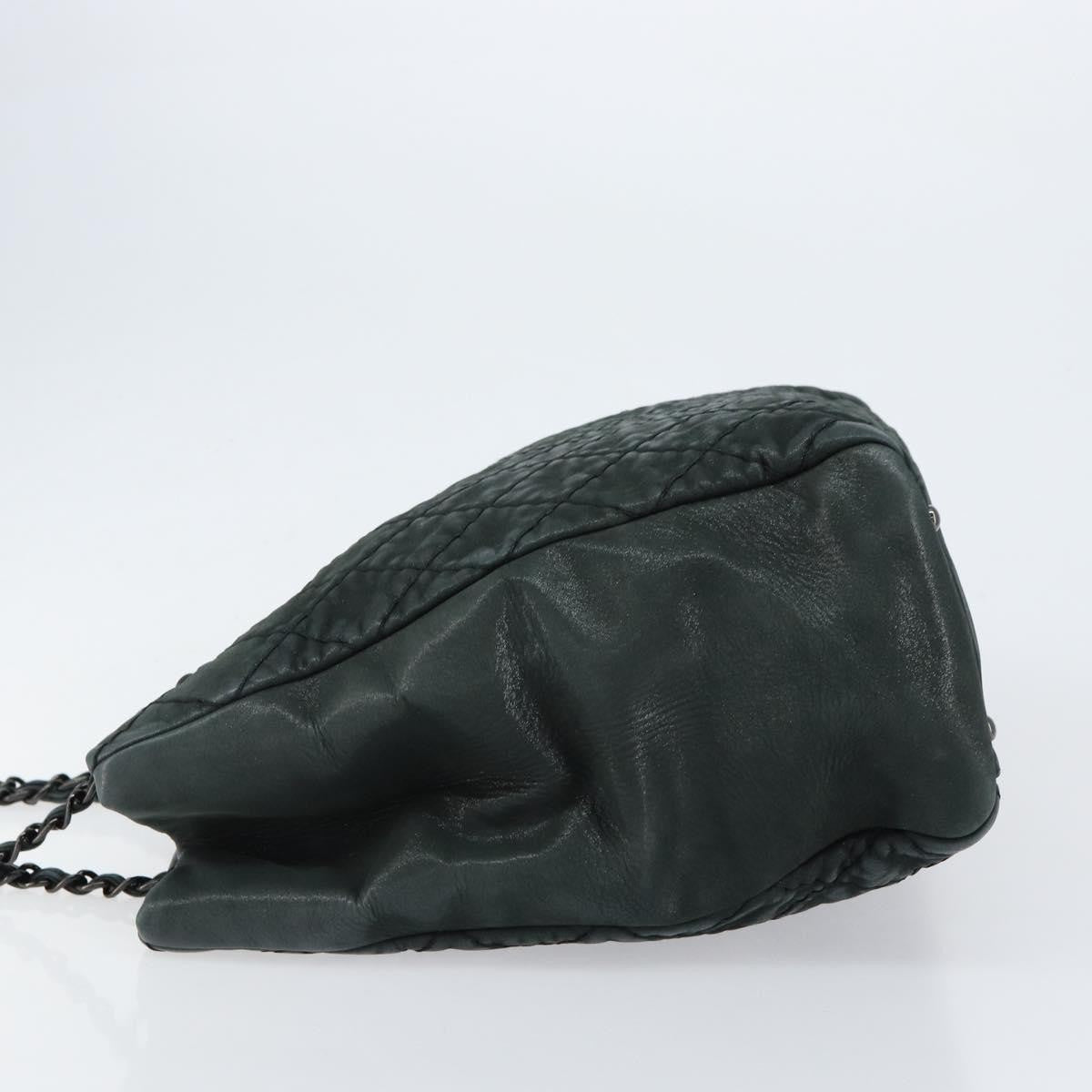 Chanel Cc Charm Tote Quilted Iridescent Calfskin Green Leather Tote Bag Bag (Pre-Owned)