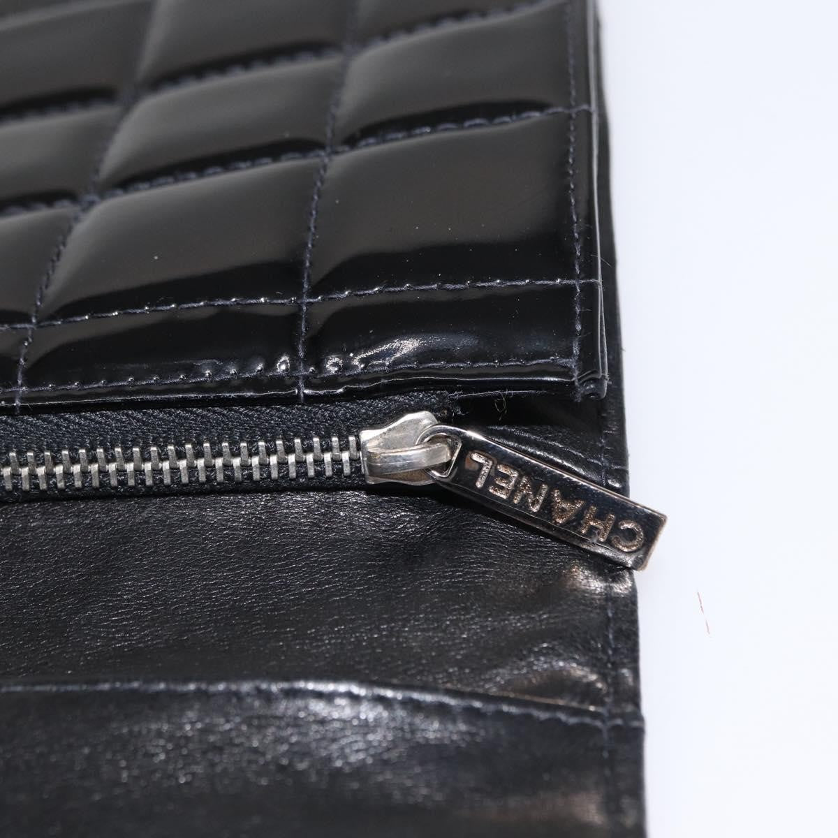Chanel Chocolate Bar Chain Clutch Quilted Patent Black Patent_Leather Clutche & Pouche Bag (Pre-Owned)