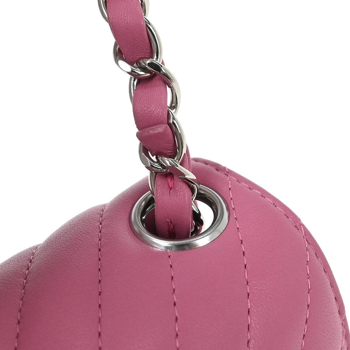 Chanel Square Classic Single Flap Bag Chevron Lambskin Pink Leather Shoulder Bag Bag (Pre-Owned)