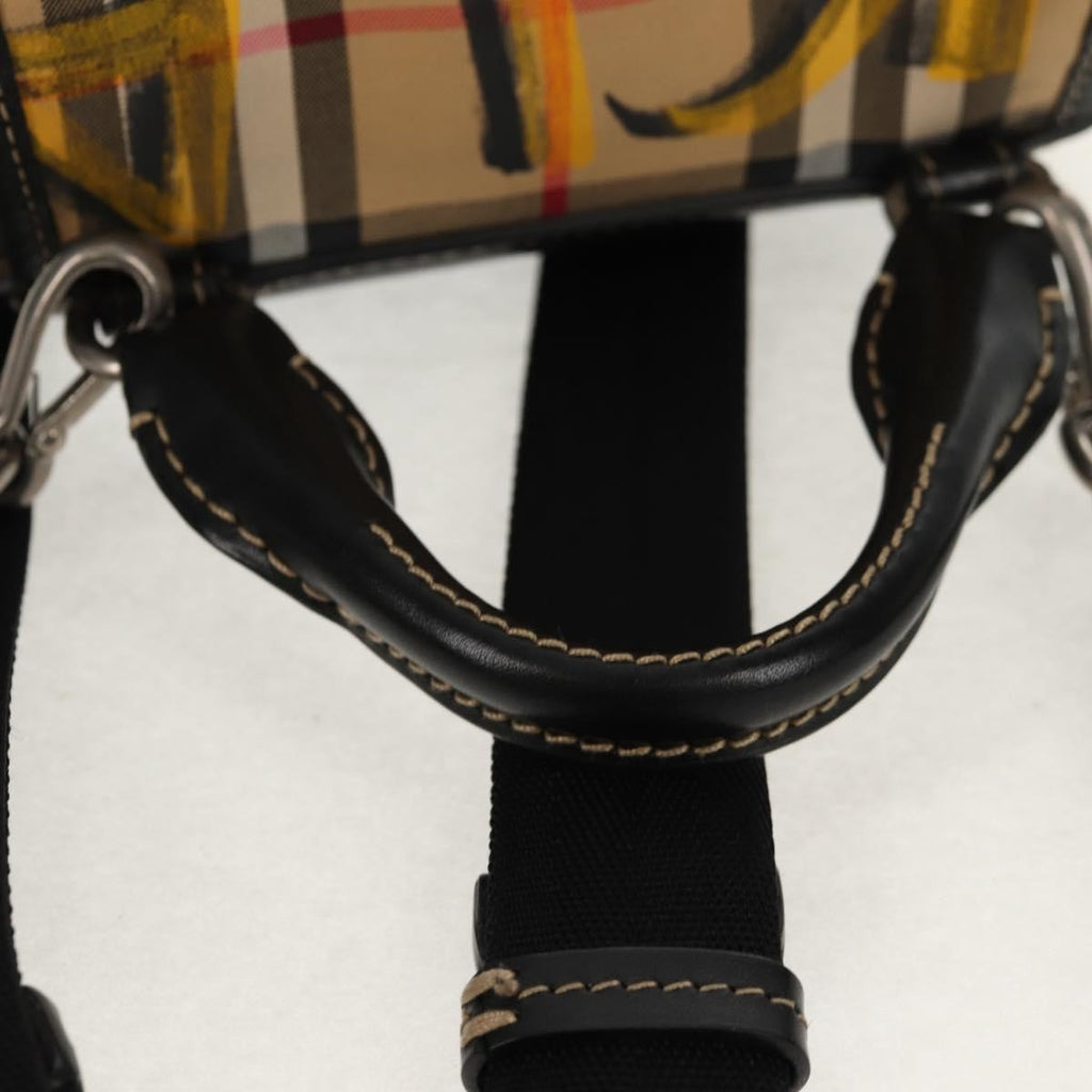 Burberry Graffiti Rucksack Backpack Vintage Check Canvas Beige Canvas Backpack Bag (Pre-Owned)