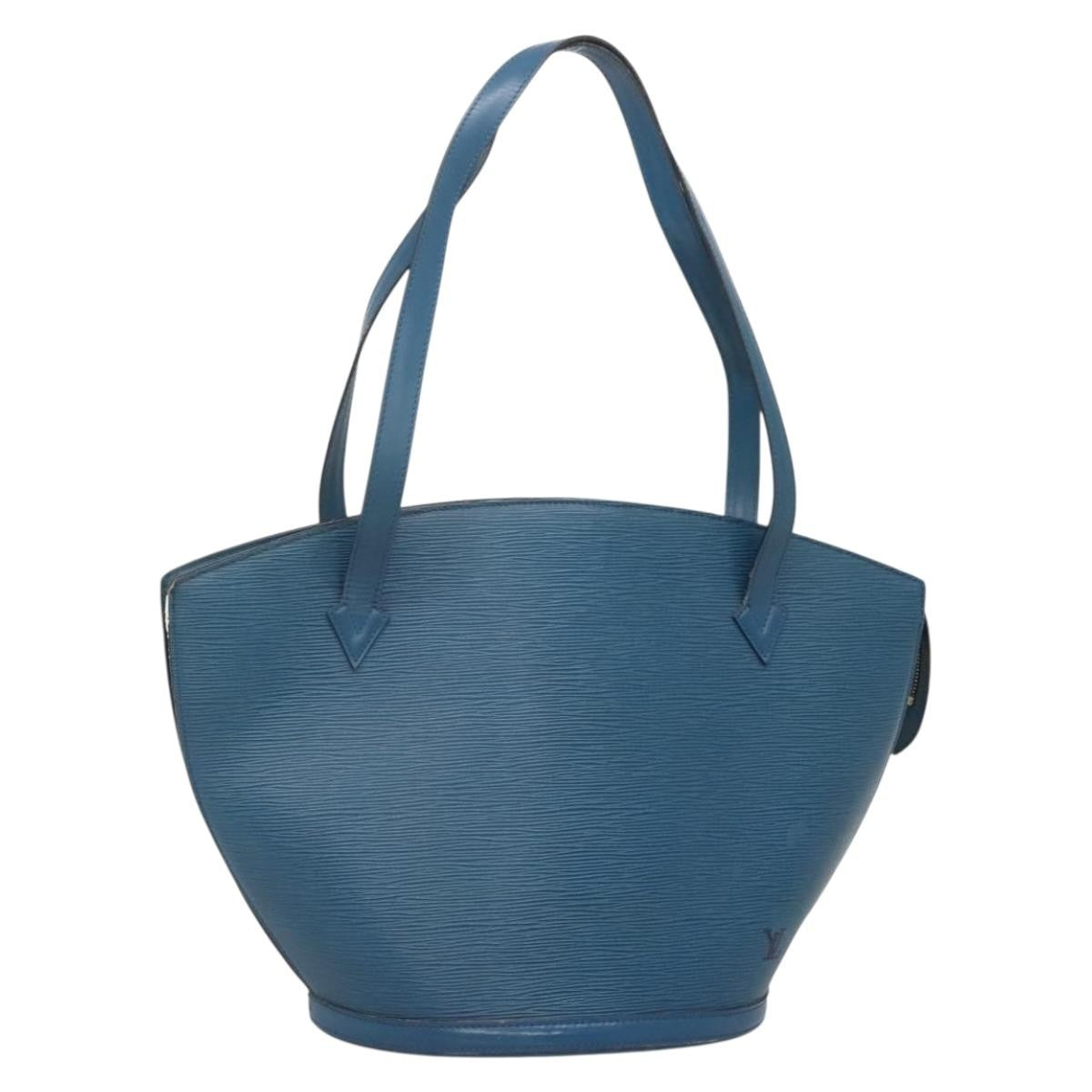 Louis Vuitton Saint Jacques Handbag Epi Leather Blue Leather Handbag (Pre-Owned)